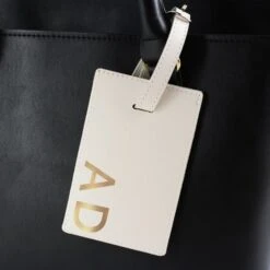 Personalised Gold Initials Cream Luggage Tag -PERSONALISE STORE p071412 2