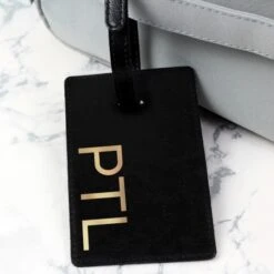 Personalised Gold Initials Black Luggage Tag -PERSONALISE STORE p071419 3