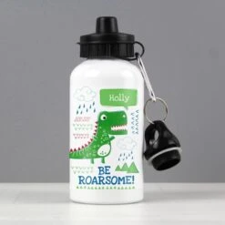 Personalised "Be Roarsome" Dinosaur Drinks Bottle -PERSONALISE STORE p0804a12 2