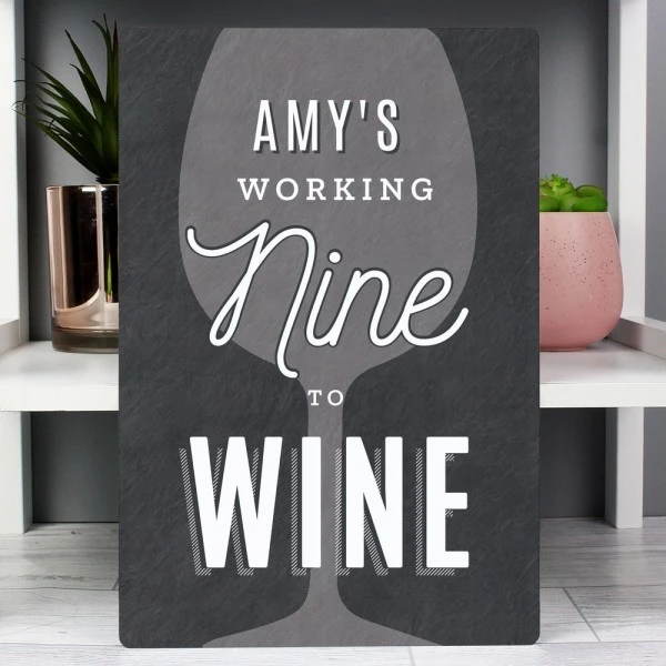 Personalised Working Nine To Wine Metal Sign 3 Personalised Working Nine To Wine Metal Sign - Image 3