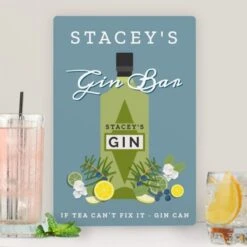 Personalised Gin Bar Metal Sign -PERSONALISE STORE p0804a69 2