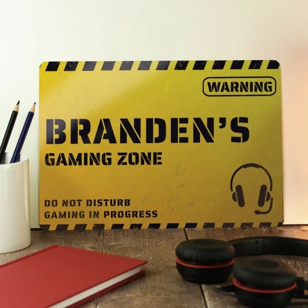 Personalised Gaming Zone Metal Sign 1 Personalised Gaming Zone Metal Sign