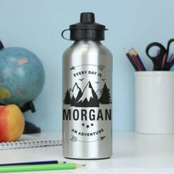 Personalised Adventure Silver Drinks Bottle -PERSONALISE STORE p0804a82 3