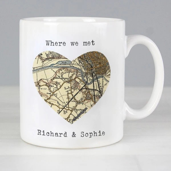 Personalised 1896 - 1904 Revised New Map Heart Mug 1 Personalised 1896 - 1904 Revised New Map Heart Mug