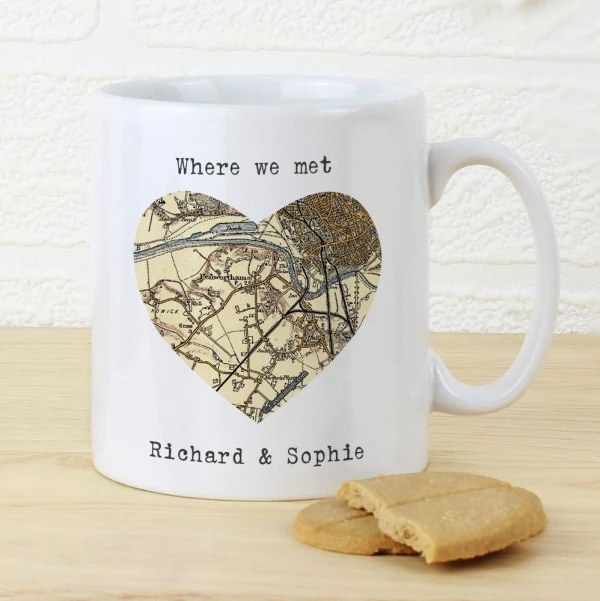 Personalised 1896 - 1904 Revised New Map Heart Mug 5 Personalised 1896 - 1904 Revised New Map Heart Mug - Image 5