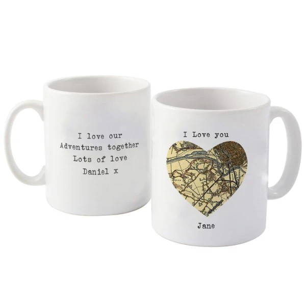 Personalised 1896 - 1904 Revised New Map Heart Mug 10 Personalised 1896 - 1904 Revised New Map Heart Mug - Image 10