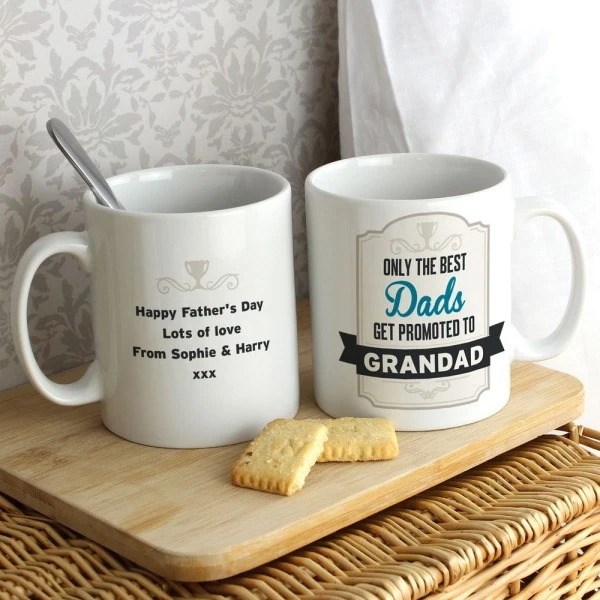 Personalised Best Dads Get Promoted To Mug 2 Personalised Best Dads Get Promoted To Mug - Image 2