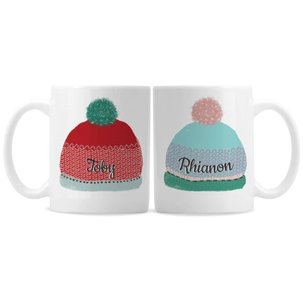 Personalised Woolly Hats Mug Set 2 Personalised Woolly Hats Mug Set - Image 2