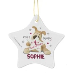 Personalised Boofle My 1st Christmas Ceramic Star Decoration -PERSONALISE STORE p0805g27 3