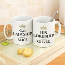 Personalised Ladyship And Lordship Mug Set -PERSONALISE STORE p0805h08 4