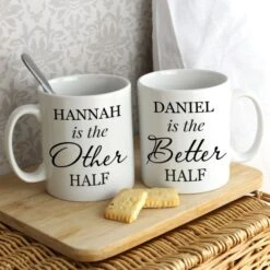 Personalised Other Half And Better Half Mug Set -PERSONALISE STORE p0805h09 2