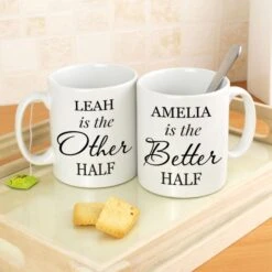 Personalised Other Half And Better Half Mug Set -PERSONALISE STORE p0805h09 3