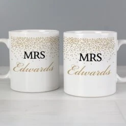 Personalised Gold Confetti Mug Set -PERSONALISE STORE p0805h79 6