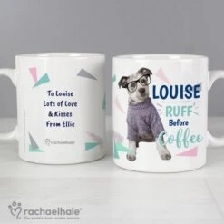 Personalised Rachael Hale "Ruff Before Coffee" Dog Mug -PERSONALISE STORE p0805i19 2