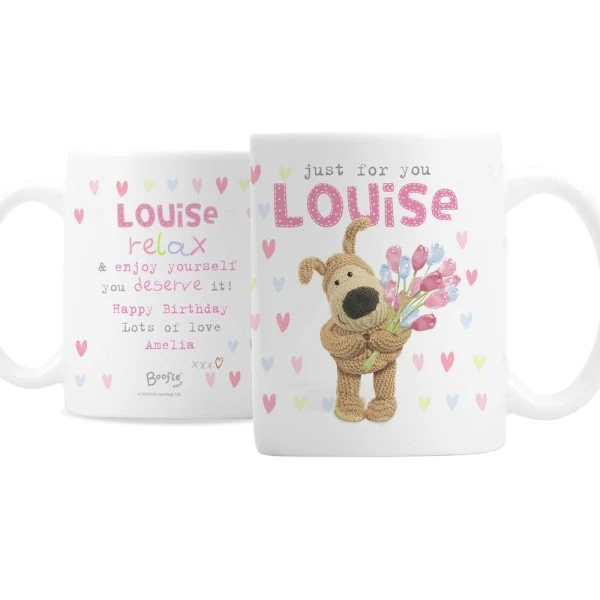 Personalised Boofle Birthday Flowers Mug 2 Personalised Boofle Birthday Flowers Mug - Image 2