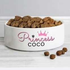 Personalised Princess 14cm Medium Ceramic White Pet Bowl 5 Personalised Princess 14cm Medium Ceramic White Pet Bowl -PERSONALISE STORE p0805j04 2
