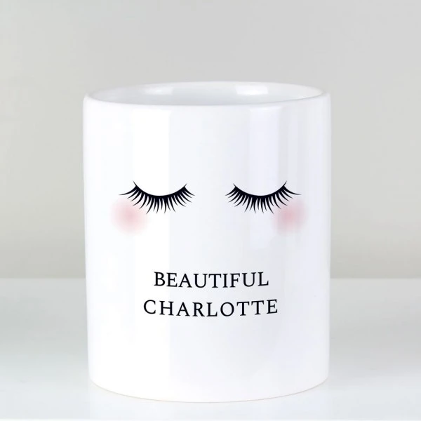 Personalised Eyelashes Ceramic Storage Pot 4 Personalised Eyelashes Ceramic Storage Pot - Image 4