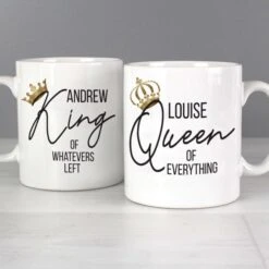 Personalised King And Queen Of Everything Mug Set