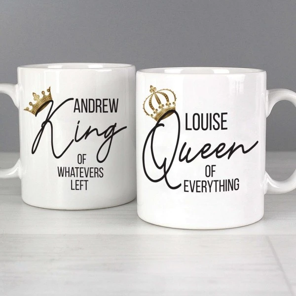 Personalised King And Queen Of Everything Mug Set 1 Personalised King And Queen Of Everything Mug Set