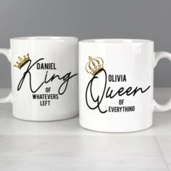 Personalised King And Queen Of Everything Mug Set 5 Personalised King And Queen Of Everything Mug Set -PERSONALISE STORE p0805j28 2