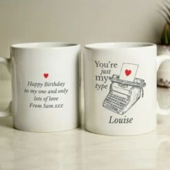 Personalised Just My Type Valentines Mug -PERSONALISE STORE p0805j33 2