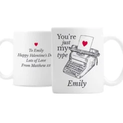 Personalised Just My Type Valentines Mug -PERSONALISE STORE p0805j33 4