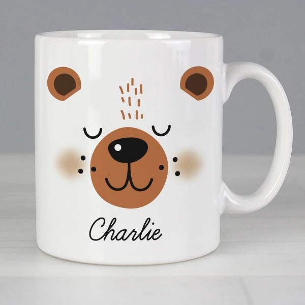 Personalised Cute Bear Face Mug 1 Personalised Cute Bear Face Mug