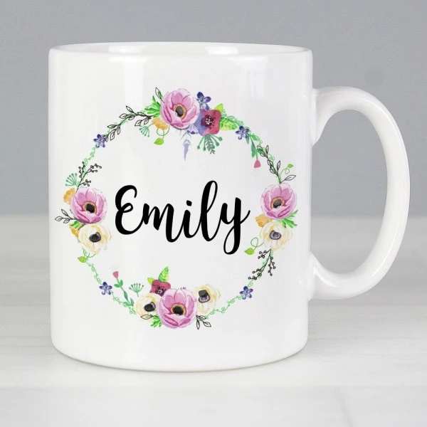 Personalised Floral Mug 1 Personalised Floral Mug