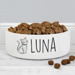 Personalised Scribble Cat 14cm Medium Pet Bowl 6 Personalised Scribble Cat 14cm Medium Pet Bowl -PERSONALISE STORE p0805k69 2
