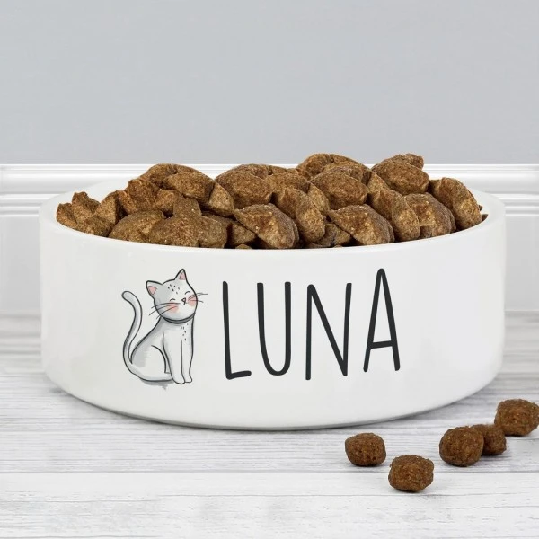 Personalised Scribble Cat 14cm Medium Pet Bowl 3 Personalised Scribble Cat 14cm Medium Pet Bowl - Image 3
