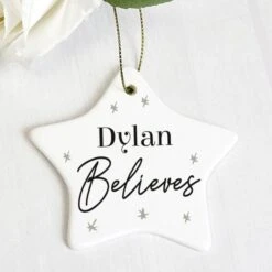 Personalised Believes Ceramic Star Decoration