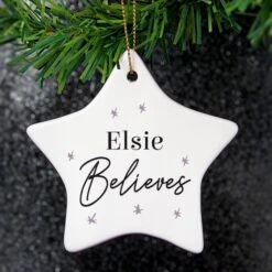 Personalised Believes Ceramic Star Decoration -PERSONALISE STORE p0805k70 2