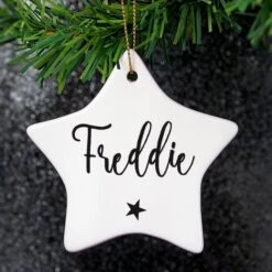 Personalised Name Ceramic Star Decoration -PERSONALISE STORE p0805k71 2