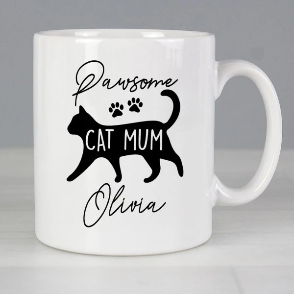 Personalised Pawsome Cat Mum Mug 1 Personalised Pawsome Cat Mum Mug