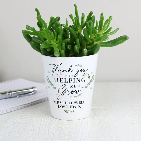 Personalised Thank You For Helping Me Grow Plant Pot 1 Personalised Thank You For Helping Me Grow Plant Pot