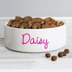 Personalised Pink Name 14cm Medium Pet Bowl -PERSONALISE STORE p0805m83 2