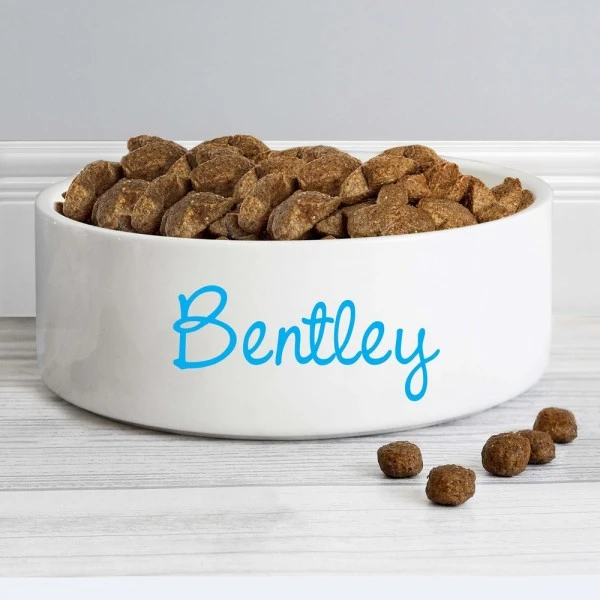 Personalised Blue Name 14cm Medium Pet Bowl 1 Personalised Blue Name 14cm Medium Pet Bowl
