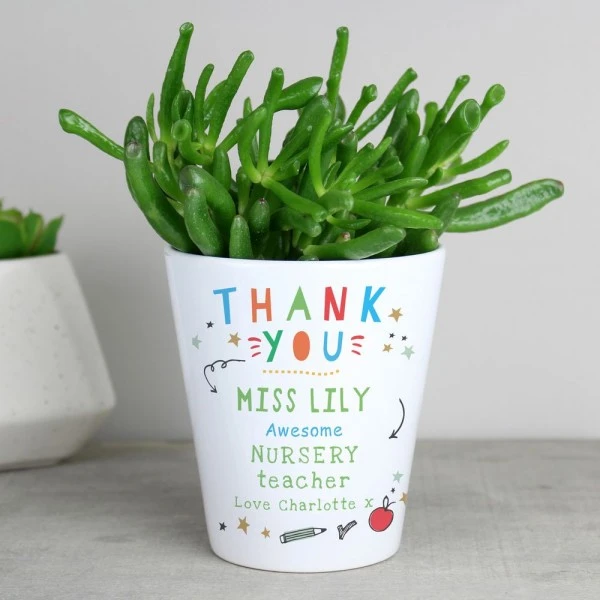 Personalised Thank You Teacher Plant Pot 1 Personalised Thank You Teacher Plant Pot