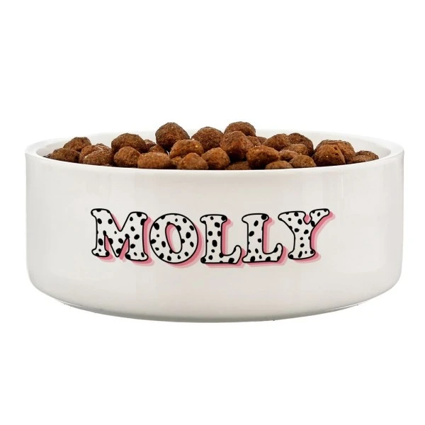 Personalised Pink Spots Name 14cm Medium Pet Bowl 4 Personalised Pink Spots Name 14cm Medium Pet Bowl - Image 4
