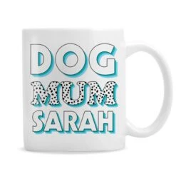 Personalised Dog Mum Blue Spots Mug -PERSONALISE STORE p0805m97 4