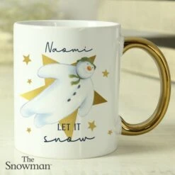 Personalised The Snowman Let It Snow Gold Handed Mug -PERSONALISE STORE p0805n13 2