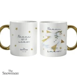 Personalised The Snowman Let It Snow Gold Handed Mug -PERSONALISE STORE p0805n13 3