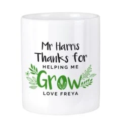 Personalised Thanks For Helping Me Grow Ceramic Storage Pot -PERSONALISE STORE p0805n27 3