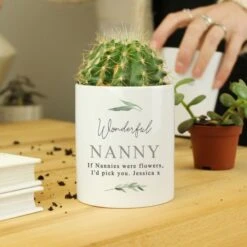 Personalised Free Text Botanical Ceramic Storage Pot -PERSONALISE STORE p0805n28 3