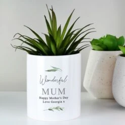 Personalised Free Text Botanical Ceramic Storage Pot -PERSONALISE STORE p0805n28 5