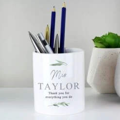 Personalised Free Text Botanical Ceramic Storage Pot -PERSONALISE STORE p0805n28 6