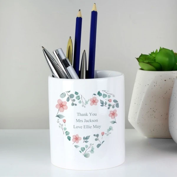 Personalised Floral Heart Ceramic Storage Pot 2 Personalised Floral Heart Ceramic Storage Pot - Image 2