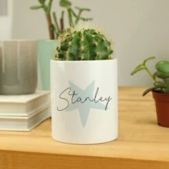 Personalised Blue Star Ceramic Storage Pot
