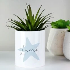 Personalised Blue Star Ceramic Storage Pot -PERSONALISE STORE p0805n30 2