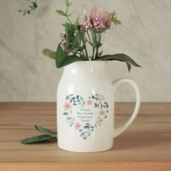 Personalised Floral Heart Flower Jug -PERSONALISE STORE p0805n42 2